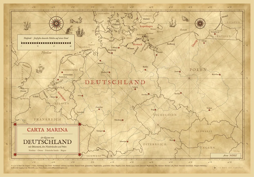 L’Allemagne — Portulan illustré — carte murale